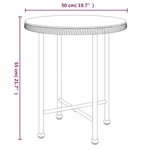 Gartentisch Ø50 cm Hartglas Stahl