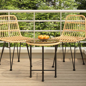 Gartentisch Ø50 cm Hartglas Stahl