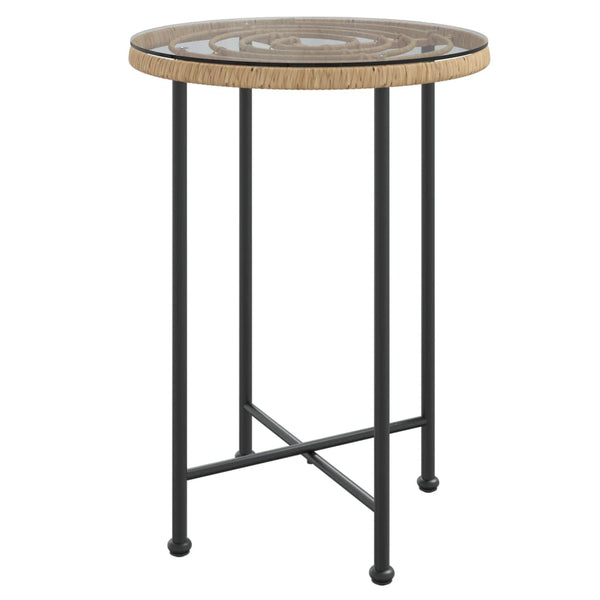 Gartentisch Ø55 cm aus Glas und Stahl