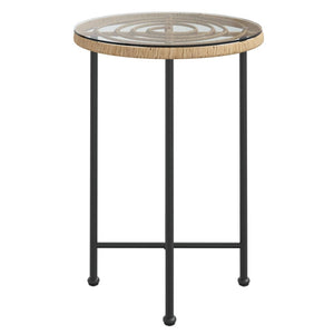 Gartentisch Ø55 cm aus Glas und Stahl