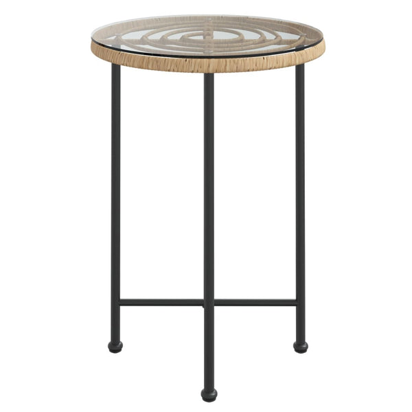 Gartentisch Ø55 cm aus Glas und Stahl