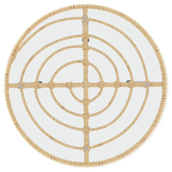 Gartentisch Ø55 cm aus Glas und Stahl