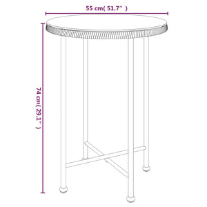 Gartentisch Ø55 cm aus Glas und Stahl