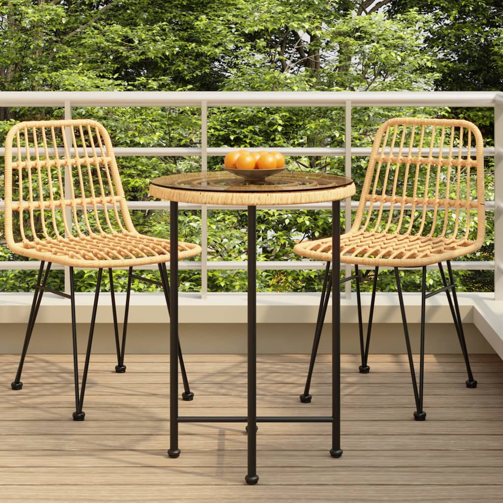 Gartentisch Ø55 cm aus Glas und Stahl