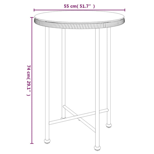Schwarzer Esstisch Ø55cm mit Hartglas