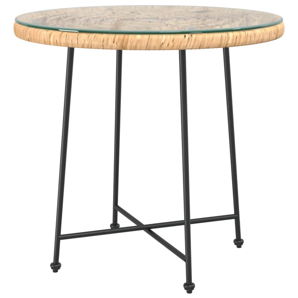 Gartentisch Ø80cm Hartglas Stahl