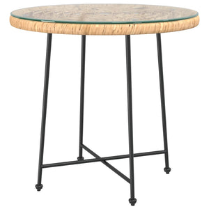 Gartentisch Ø80cm Hartglas Stahl