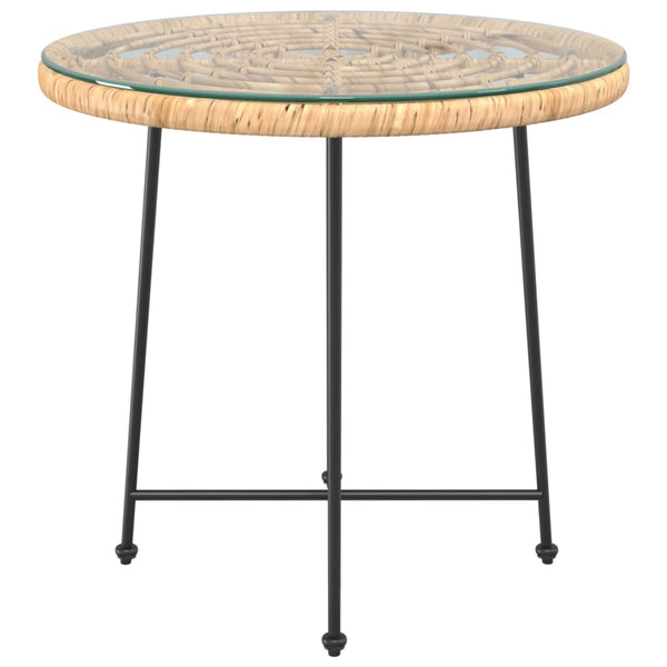 Gartentisch Ø80cm Hartglas Stahl