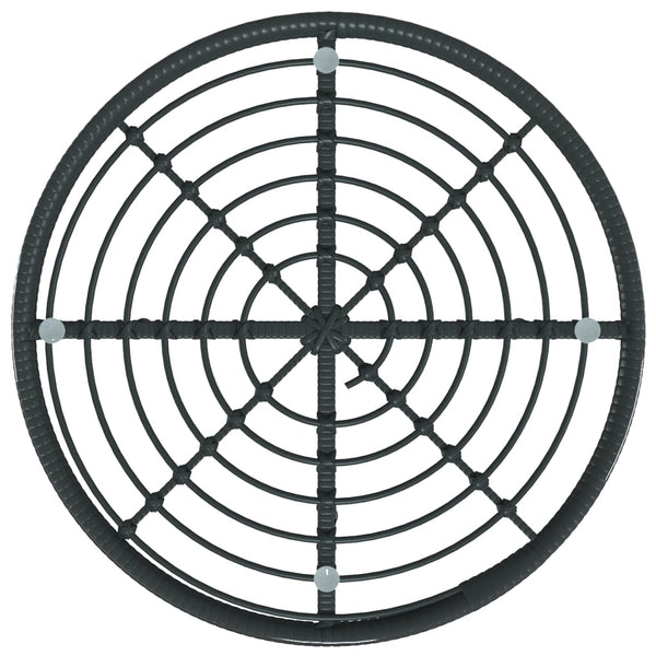 Esstisch Schwarz Ø80cm Hartglas Stahl Gartentisch