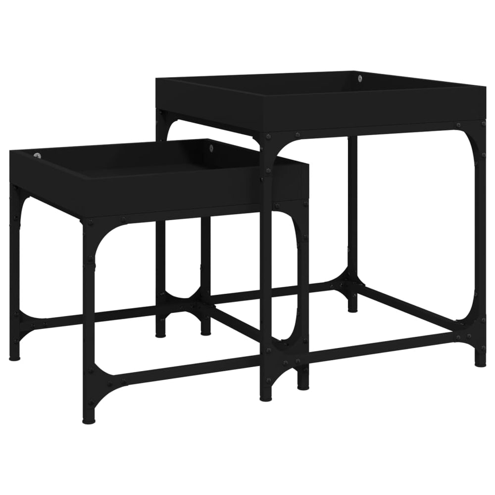 Schwarze Beistelltische 2er Set