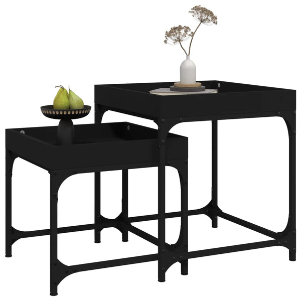 Schwarze Beistelltische 2er Set