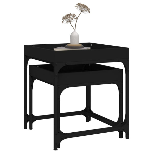 Schwarze Beistelltische 2er Set