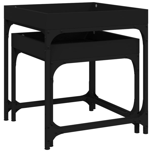 Schwarze Beistelltische 2er Set