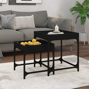Schwarze Beistelltische 2er Set