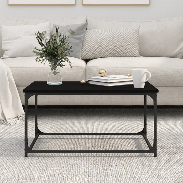 Schwarzer Couchtisch 80x50 cm