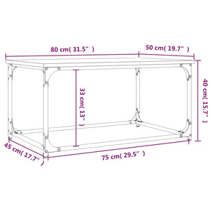 Schwarzer Couchtisch 80x50 cm
