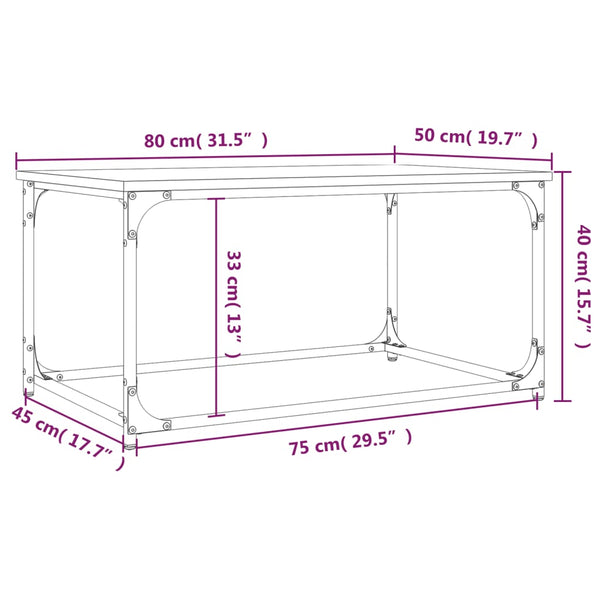 Schwarzer Couchtisch 80x50 cm