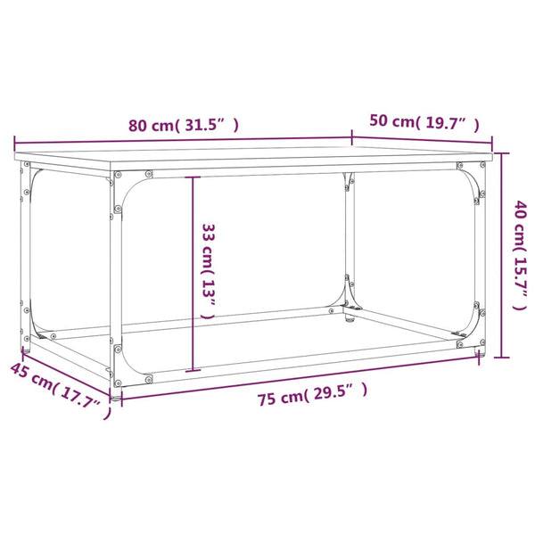 Sonoma Eiche Couchtisch 80x50 cm