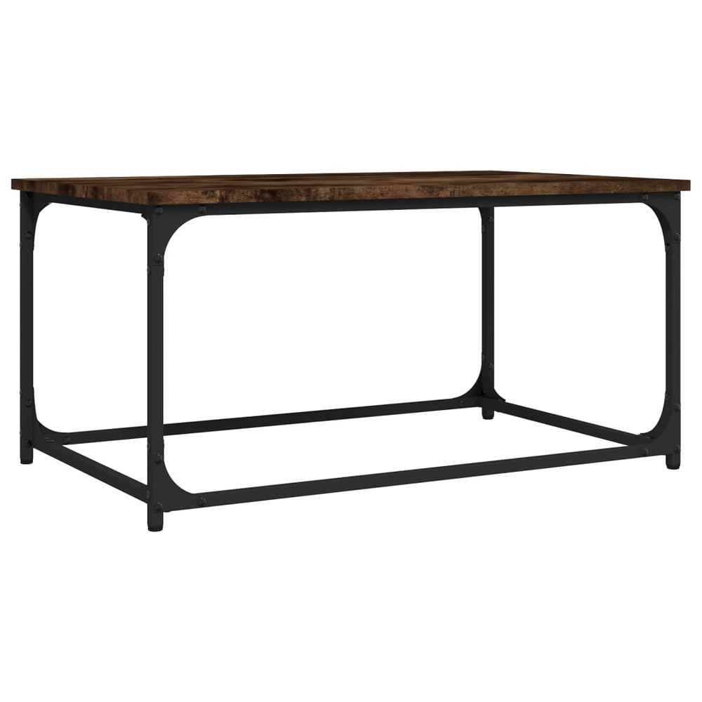 vidaXL Coffee Table Smoked Oak 80x50x40 cm Engineered Wood and Iron