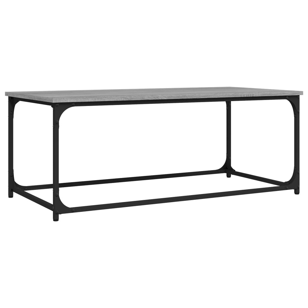 vidaXL Coffee Table Gray Sonoma 102x50x40 cm Engineered Wood and Iron