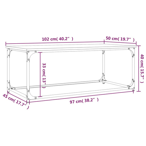 Grauer Couchtisch Sonoma, 102 cm