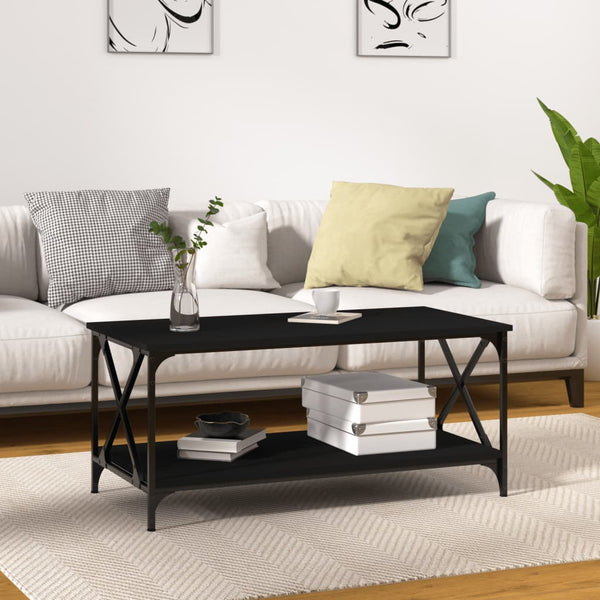 Schwarzer Couchtisch 100x50 cm