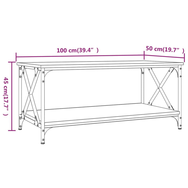 Couchtisch Grau Sonoma 100x50 cm