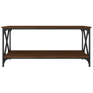vidaXL Table basse marron aspect chêne 100x50x45 cm Bois d'ingénierie Fer