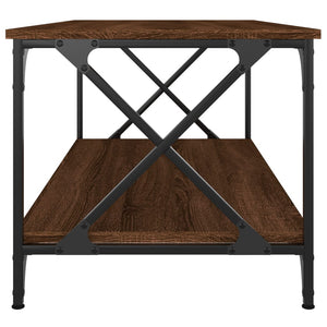 vidaXL Table basse marron aspect chêne 100x50x45 cm Bois d'ingénierie Fer
