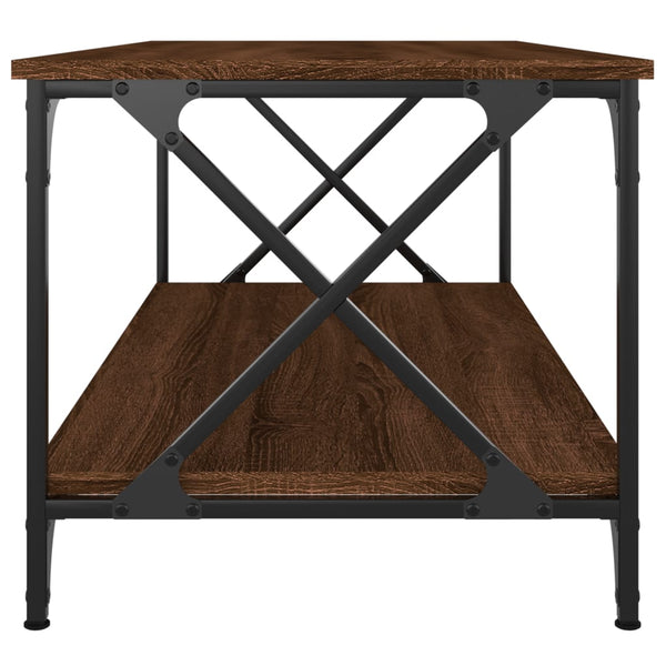 vidaXL Table basse marron aspect chêne 100x50x45 cm Bois d'ingénierie Fer