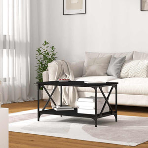 Schwarzer Couchtisch 80x50 cm