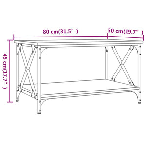 Schwarzer Couchtisch 80x50 cm
