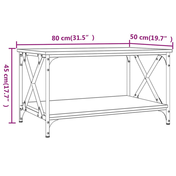 Schwarzer Couchtisch 80x50 cm