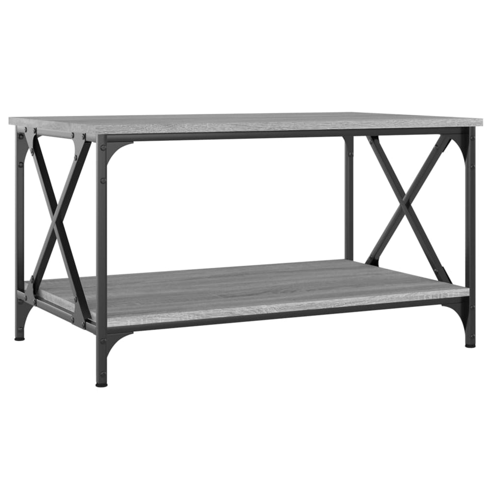 vidaXL Coffee Table Gray Sonoma 80x50x45 cm Engineered Wood and Iron
