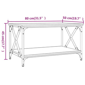 Couchtisch Grau Sonoma 80x50 cm