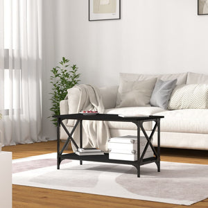 Schwarzer Couchtisch 80x45 cm