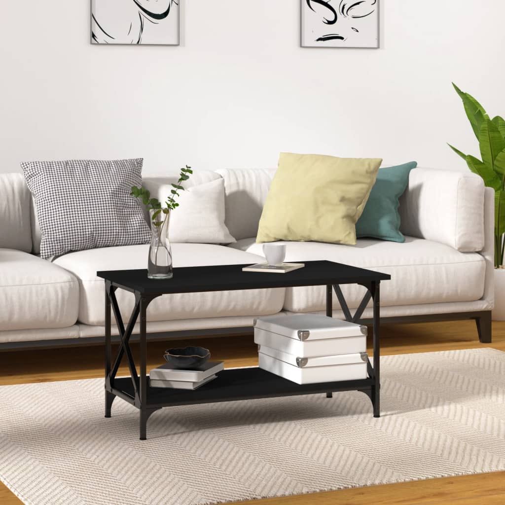 Schwarzer Couchtisch 80x45 cm