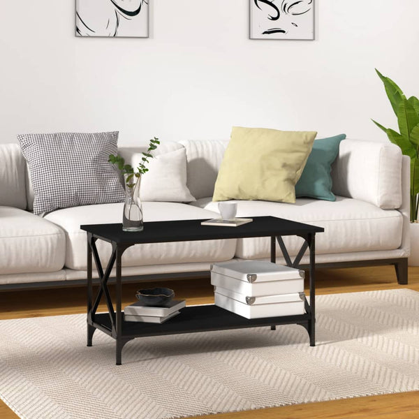 Schwarzer Couchtisch 80x45 cm