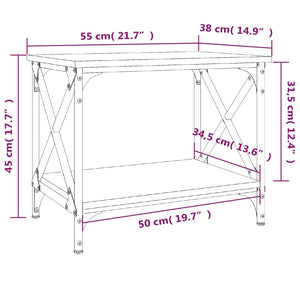 Schwarzer Beistelltisch 55x38x45 cm