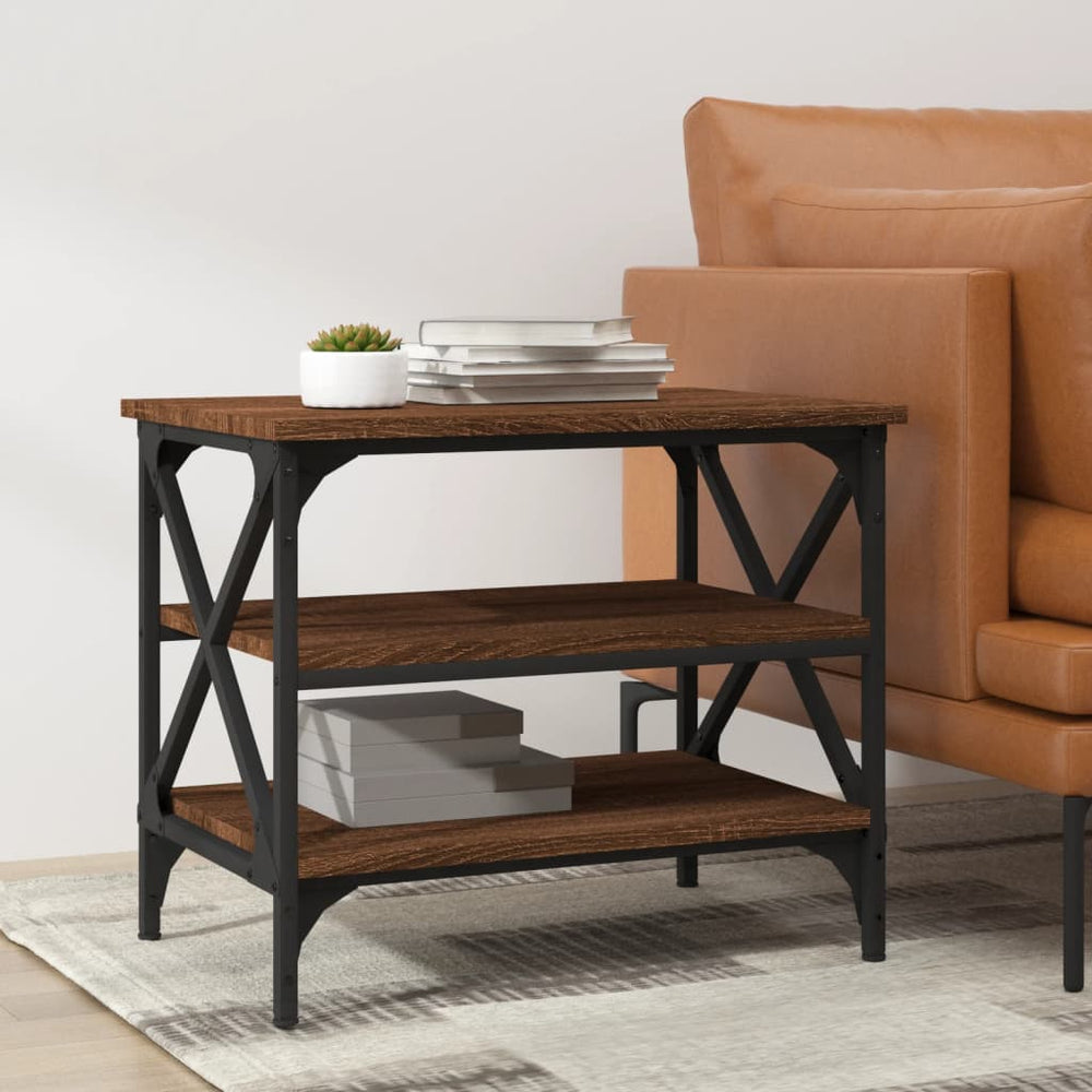 vidaXL Side Table Brown Oak Look 55x38x45 cm Engineered Wood