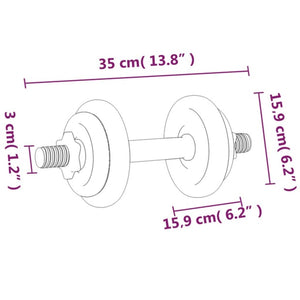 Kurzhantel mit Hantelscheiben 40 kg Gusseisen & Stahl verchromt