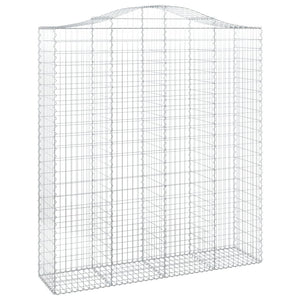 Gabionen mit Hochbogen 30Stk. 200x50x220/240cm Verzinktes Eisen