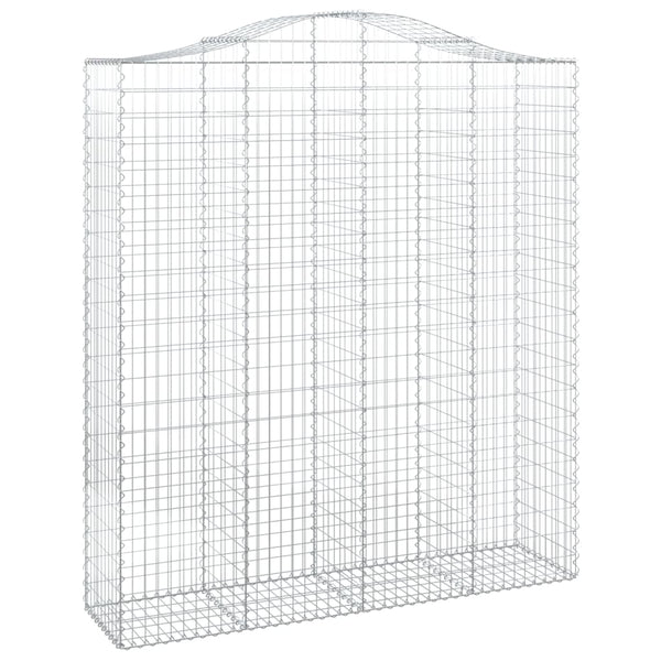 Gabionen mit Hochbogen 30Stk. 200x50x220/240cm Verzinktes Eisen