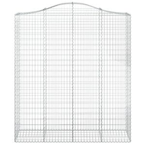 Gabionen mit Hochbogen 30Stk. 200x50x220/240cm Verzinktes Eisen