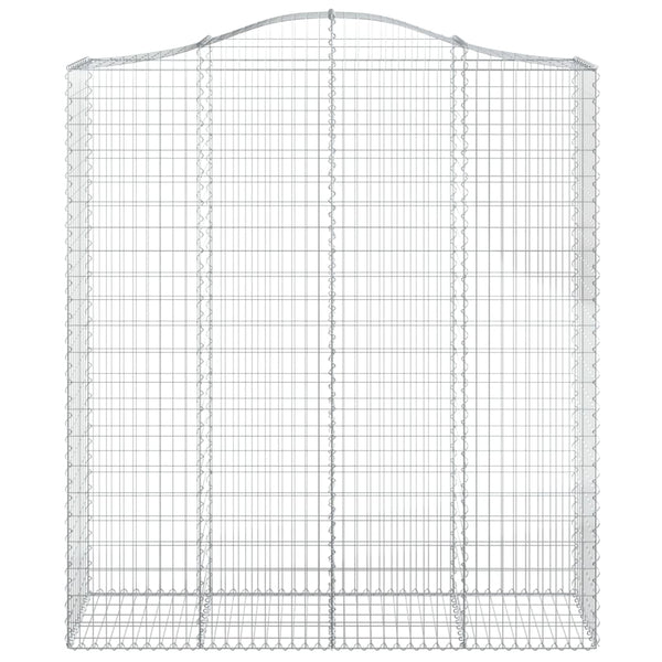 Gabionen mit Hochbogen 30Stk. 200x50x220/240cm Verzinktes Eisen