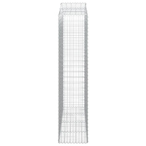 Gabionen mit Hochbogen 30Stk. 200x50x220/240cm Verzinktes Eisen