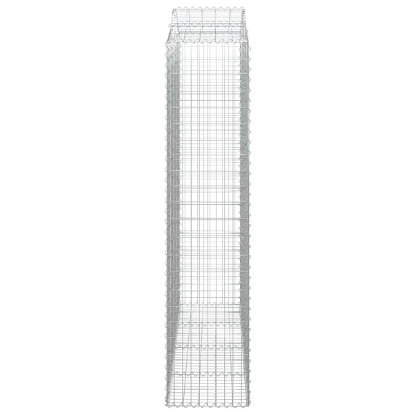 Gabionen mit Hochbogen 30Stk. 200x50x220/240cm Verzinktes Eisen