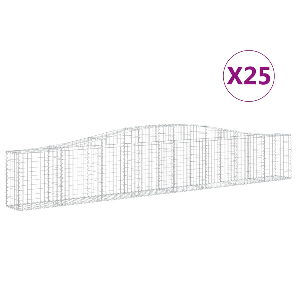 vidaXL Gabions avec arche 25 pcs 400x30x60/80 cm Fer galvanisé