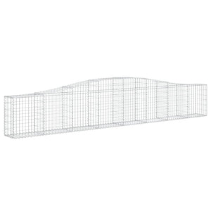 Gabionen mit Hochbogen 25 Stk. 400x30x60/80 cm Verzinktes Eisen