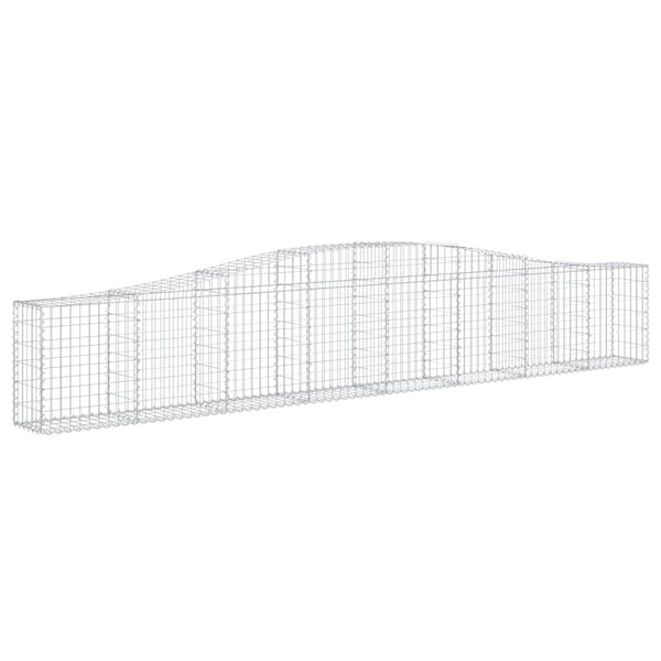 Gabionen mit Hochbogen 25 Stk. 400x30x60/80 cm Verzinktes Eisen